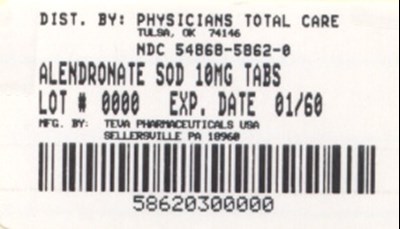 5862.jpg Alendronate Sodium Tablets 10 mg 30s Label - 5862
