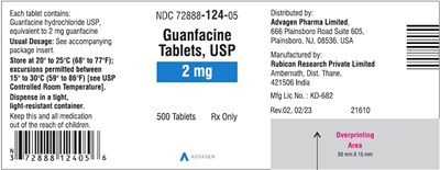 guanfacine-tablets-usp-2mg-500s-tablets.jpg Guanfacine Tablets 2 mg - NDC 72888-124-05 - 500 Tablets Label - guanfacine tablets usp 2mg 500s tablets