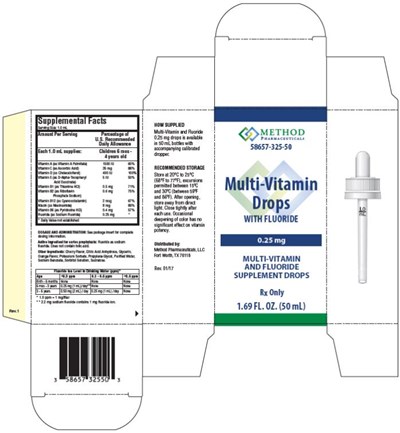Principal Display Panelndc 58657-325-50multi- Vitamindropswith Fluoride0.25 mg1.69 Fl. Oz. (50 mL) (Multi Vitamin Drops With Fluoride 025 mg 03)