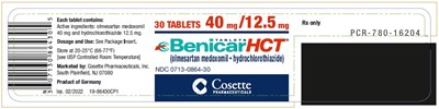 benicar-hct-04.jpg PRINCIPAL DISPLAY PANEL NDC 0713-0864-30 TABLETS Benicar HCT (olmesartan medoxomil and hydrochlorothiazide) 40 mg / 12.5 mg 30 TABLETS Rx only - benicar hct 04
