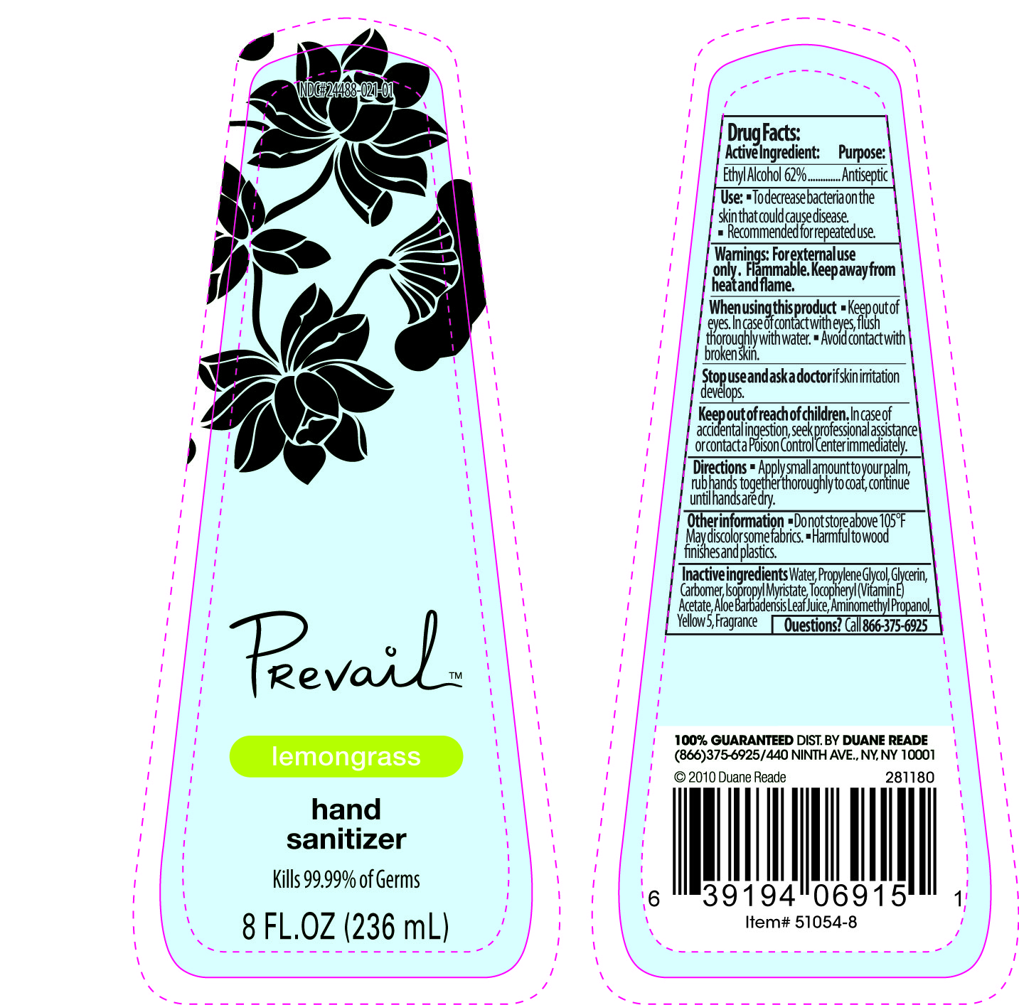Product Images Prevail Hand Sanitizer Lemongrass Photos - Packaging ...