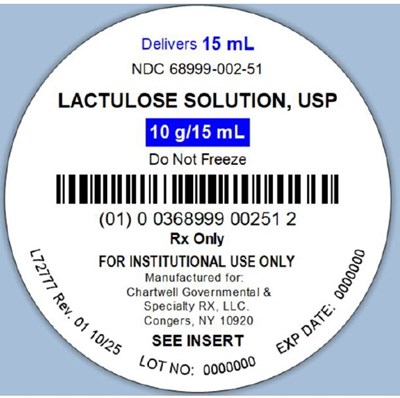 "image Description" (Lactulose Oral Solution 15ml Unit Dose Label)