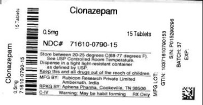 Bottle Label 0.5 mg (71610 0790 15)