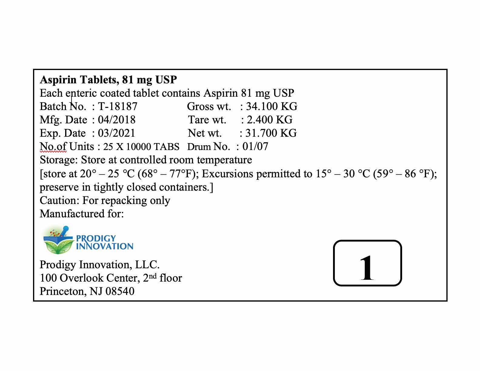 Aspirin 81 Mg - Images NDC 70297-018
