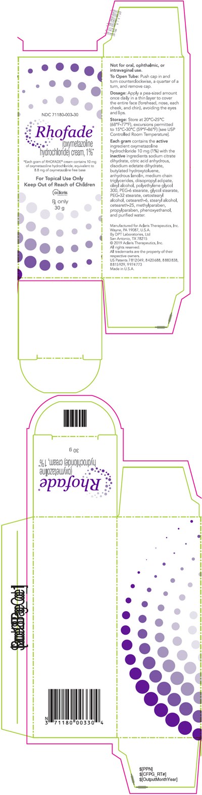 Principal Display Panel - 30 g Tube Carton - rhofade 11