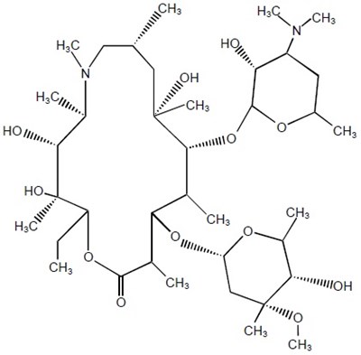 azithromycin-str.jpg Chemical Structure - azithromycin str