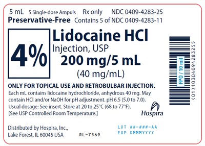 lidocaine-05.jpg PRINCIPAL DISPLAY PANEL - 5 mL Ampule Cello Pack Label - lidocaine 05