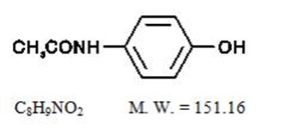 Acetaminophen Chemical Structure (Hydro Apap 01)