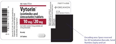 vytorin-05.jpg PRINCIPAL DISPLAY PANEL - 10 mg /20 mg Tablet Bottle Label - vytorin 05