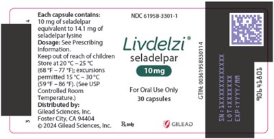 PRINCIPAL DISPLAY PANEL - 10 mg Capsule Bottle Label - seladelpar 03