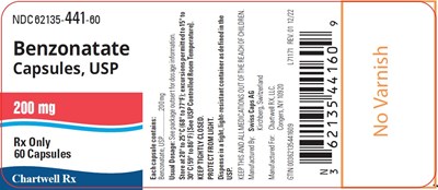 Image Description (Benzonatate Usp Cap 200mg 60s Bot Label)