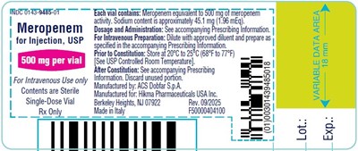 Vial Label (Meropenem Acs 2)