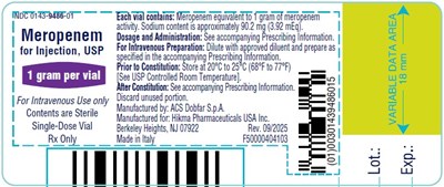 Vial Label (Meropenem Acs 3)