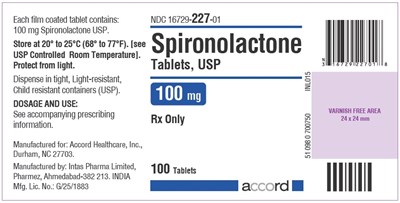 spironolactone-100mg-100-count.jpg PRINCIPAL DISPLAY PANEL - spironolactone 100mg 100 count