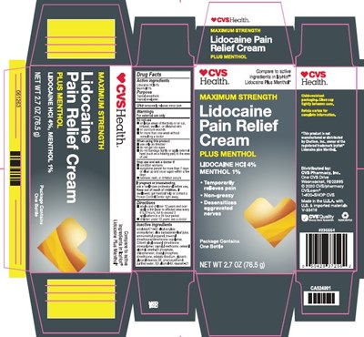 Cvs Maximum Strength Lidocaine Pain Relief Cream (Image 01)