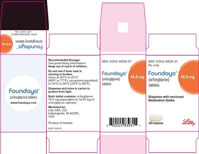 Foundayo (orforglipron) Tablets 14.5 mg 30 Count Package (Fou 14.5mg Cart 791070)