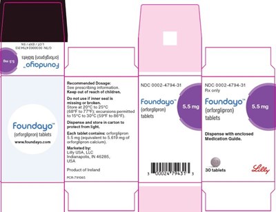 Foundayo (orforglipron) Tablets 5.5 mg 30 Count Package (Fou 5.5mg Cart 791065)