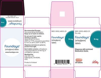 Foundayo (orforglipron) Tablets 9 mg 30 Count Package (Fou 9mg Cart 791068)