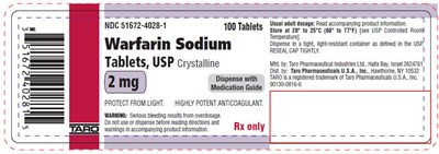 warfarin-03.jpg PRINCIPAL DISPLAY PANEL - 2 mg Tablet Bottle Label - warfarin 03
