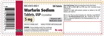 warfarin-07.jpg PRINCIPAL DISPLAY PANEL - 5 mg Table Bottle Label - warfarin 07