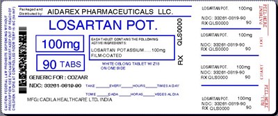 Image Label (Losartan Pot 25mg 50mg 100mg Tab For Cadila 8)