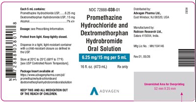 "image Description" (Prometh HCl And Dextro Hbr 473ml Bottle Label)
