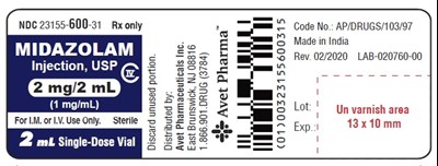 Midazolam Spl Vial Label