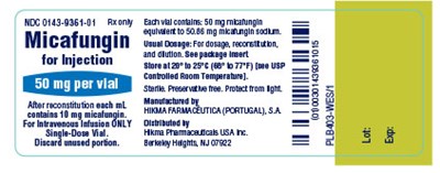 Micafungin For Injection 50 mg Per Vial Container Label (Micafungin For Injection 2)