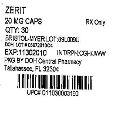 Zerit 20 mg Label (Zerit20mg(bristol Myers))