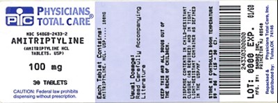 2433.jpg Amitriptyline HCl 100 mg Label - 2433