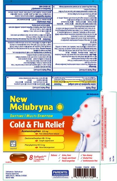 Acetaminophen 325 mg, Dextromethorphan HBr 10 mg, Phenylephrine HCl 5 mg - daytime pe softgels pat 1