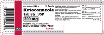 ketoconazole-02.jpg PRINCIPAL DISPLAY PANEL - 200 mg Tablet Bottle Label - ketoconazole 02