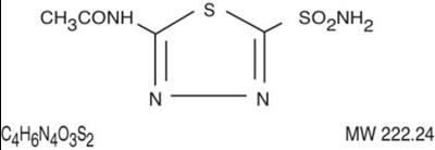 acetazolamide-01.jpg The structural formula of Acetazolamide. - acetazolamide 01