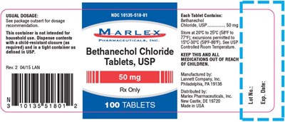 Principal Display Panelndc 10135-518-01bethanechol Chloridetablets, Usp50 mgrx Only100 Tablets (Bethanechol Chloride 04)