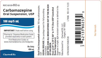 image description - carbemazepine oral suspension bottle label