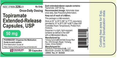 Topiramate50mg30ct (Topiramate Extended Release Capsules 16)