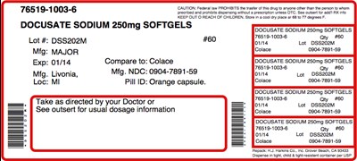 Major Dok Docusate Sodium 250 mg (Docusate Sodium 250 mg 1)