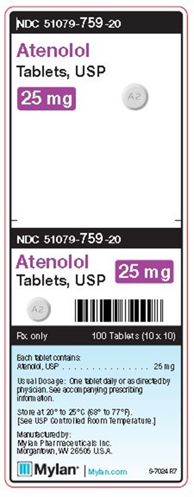 image-01.jpg Atenolol 25 mg Tablets Unit Carton Label - image 01