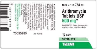 Azithromycin Tablets USP 500 mg, 30s Label - image 03