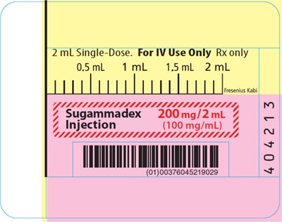 Package Label – Principal Display Panel – Sugammadex 2 mL Single-dose Syringe Label (Sug01 0004 12)