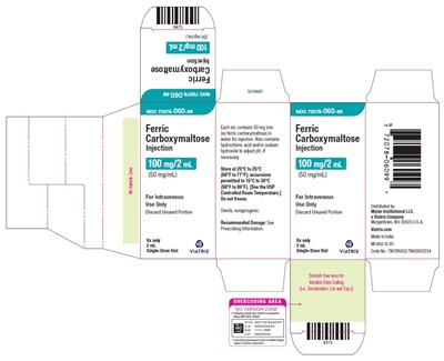 Ferric Carboxymaltose Injection 100 mg/2 mL Carton Label (Image 02)