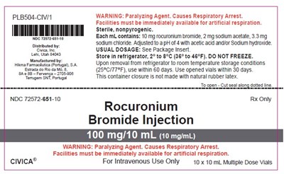 72572-651-10 (Rocuronium Bromide Injection 9)