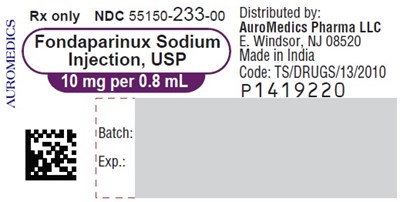 fondaparinux-fig25.jpg PACKAGE LABEL-PRINCIPAL DISPLAY PANEL - 10 mg per 0.8 mL - Prefilled Syringe Label - fondaparinux fig25