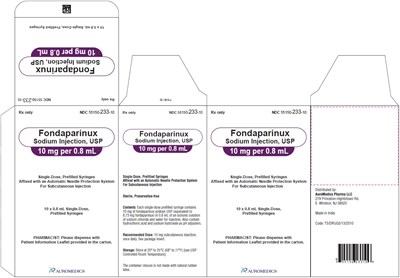 fondaparinux-fig27.jpg PACKAGE LABEL-PRINCIPAL DISPLAY PANEL - 10 mg per 0.8 mL - Prefilled Syringe-Carton (10 Syringes) - fondaparinux fig27