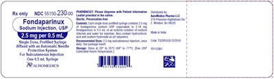 fondaparinux-fig28.jpg PACKAGE LABEL-PRINCIPAL DISPLAY PANEL - 2.5 mg per 0.5 mL - Prefilled Syringe Blister Pack Label - fondaparinux fig28