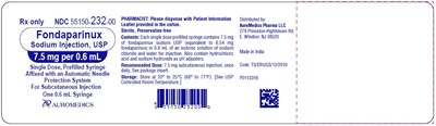 fondaparinux-fig30.jpg PACKAGE LABEL-PRINCIPAL DISPLAY PANEL – 7.5 mg per 0.6 mL - Prefilled Syringe Blister Pack Label - fondaparinux fig30