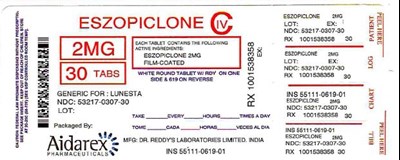 eszopiclone-2.jpg Label Description - eszopiclone 2