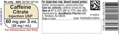 caffeine-citrate-fig1.jpg PACKAGE LABEL-PRINCIPAL DISPLAY PANEL - 60 mg per 3 mL - Container Label - caffeine citrate fig1