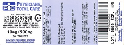 Principal Display Panel - 10 mg/500 mg bottle - 4237