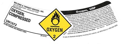 Image of Oxygen Compressed Label - Oxygen
